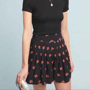 Anthropologie Maeve patchwork pleated shorts